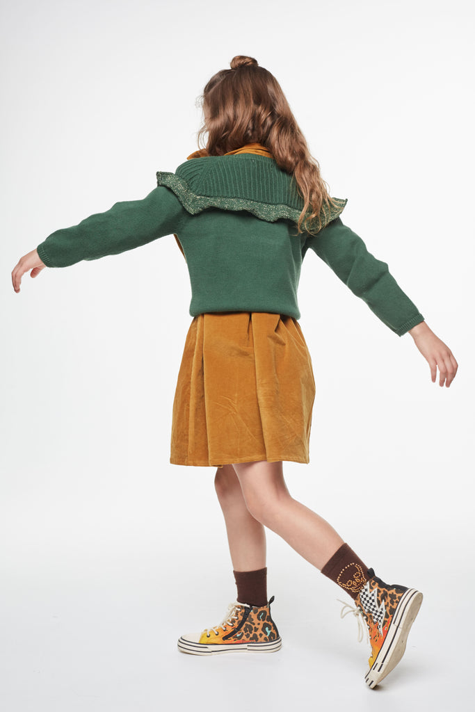 Green Flounced Sweater