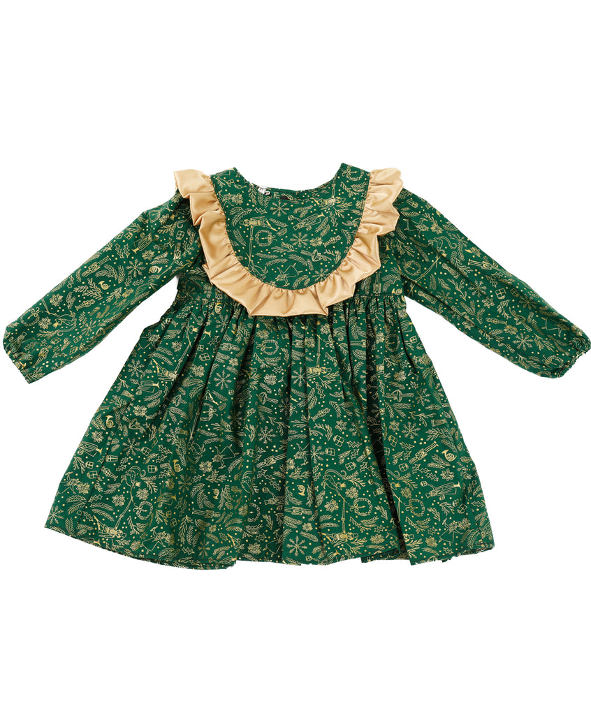 Christmas Green & Golden Dress