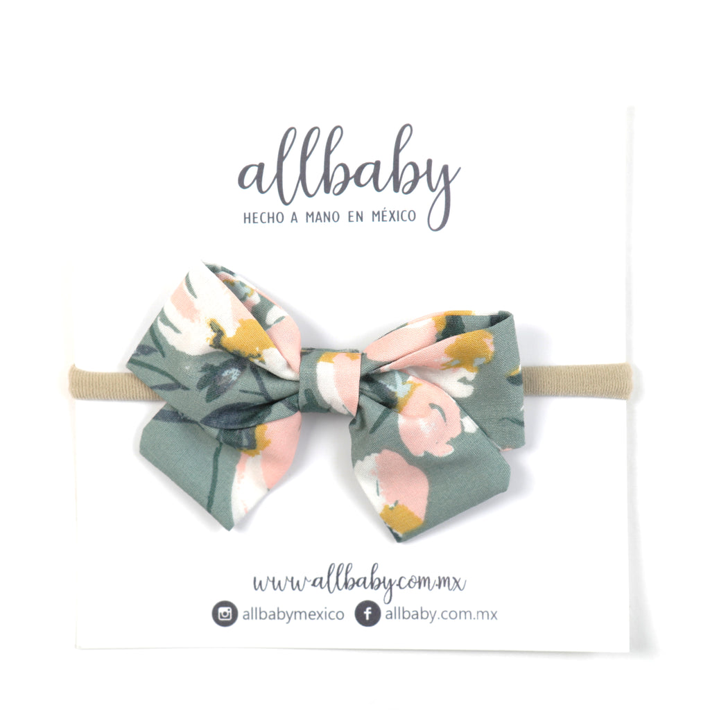 Mini Bow Olivo Floral